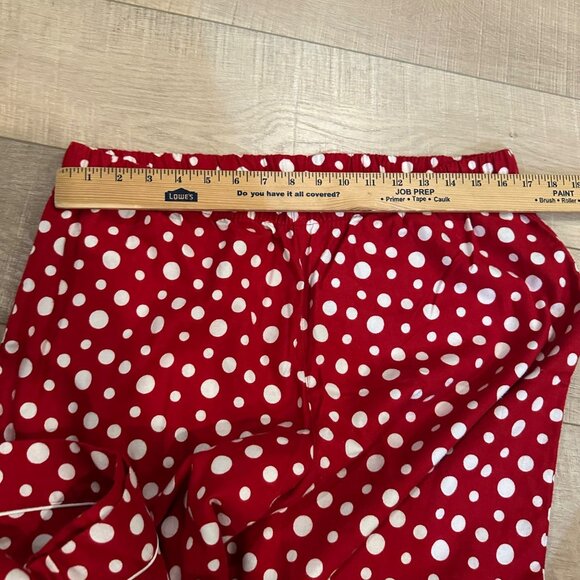 KIM ROGERS WOMENS RED FLANNEL PAJAMA SET WHITE POLKA DOT LARGE - Picture 8 of 9